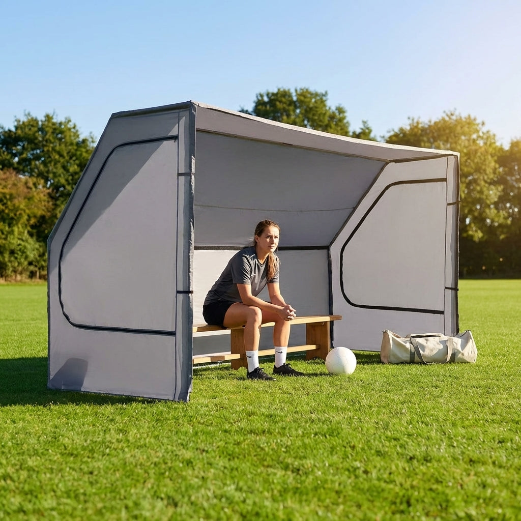 Portable team shelter in 10 colours with steel frame for sports events