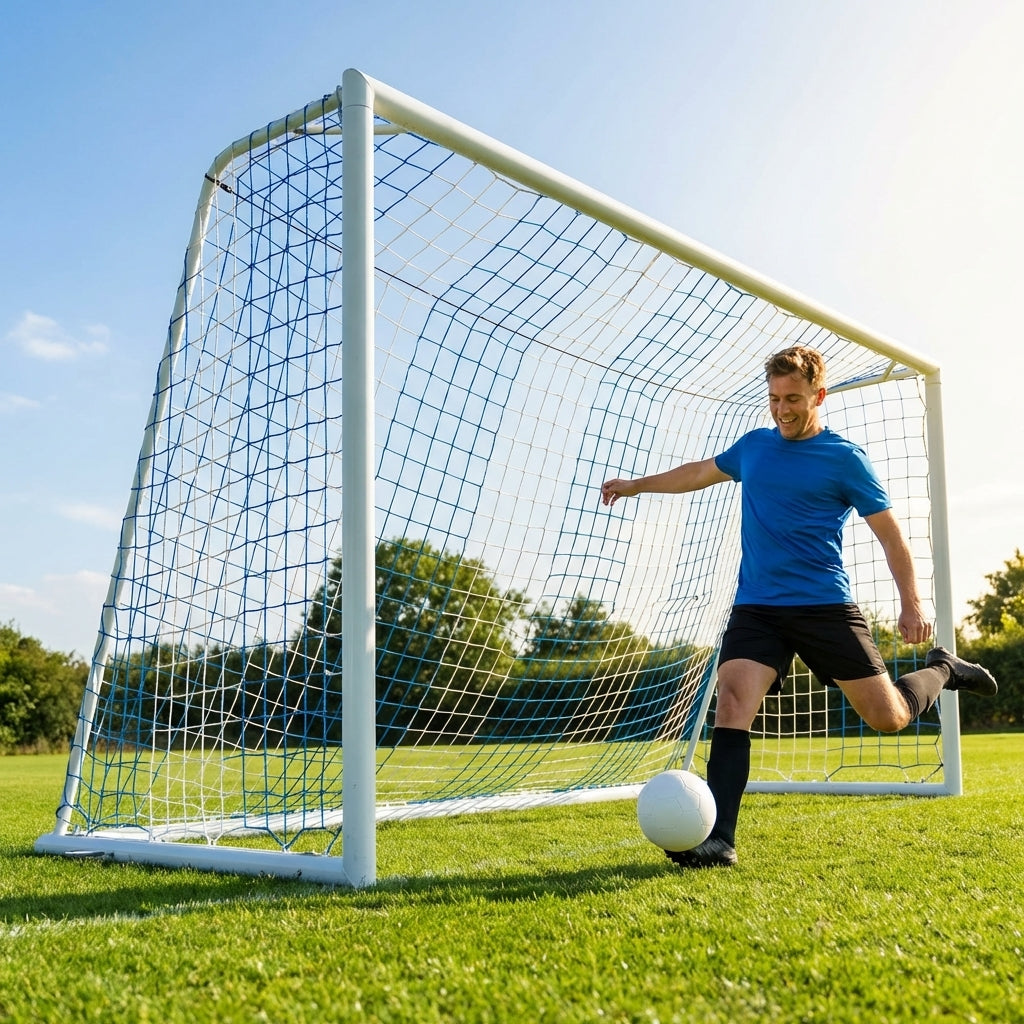 Multi-colour football goal nets for full-size goals