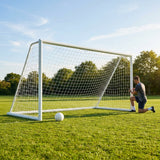 Replacement goal net for 8x6ft football goals in white HDPE