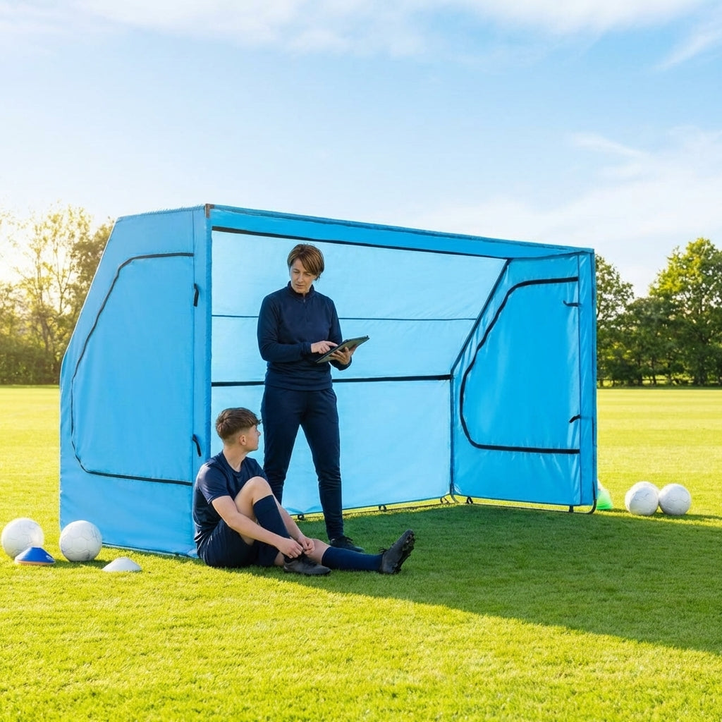 Portable team shelter in 10 colours with steel frame for sports events