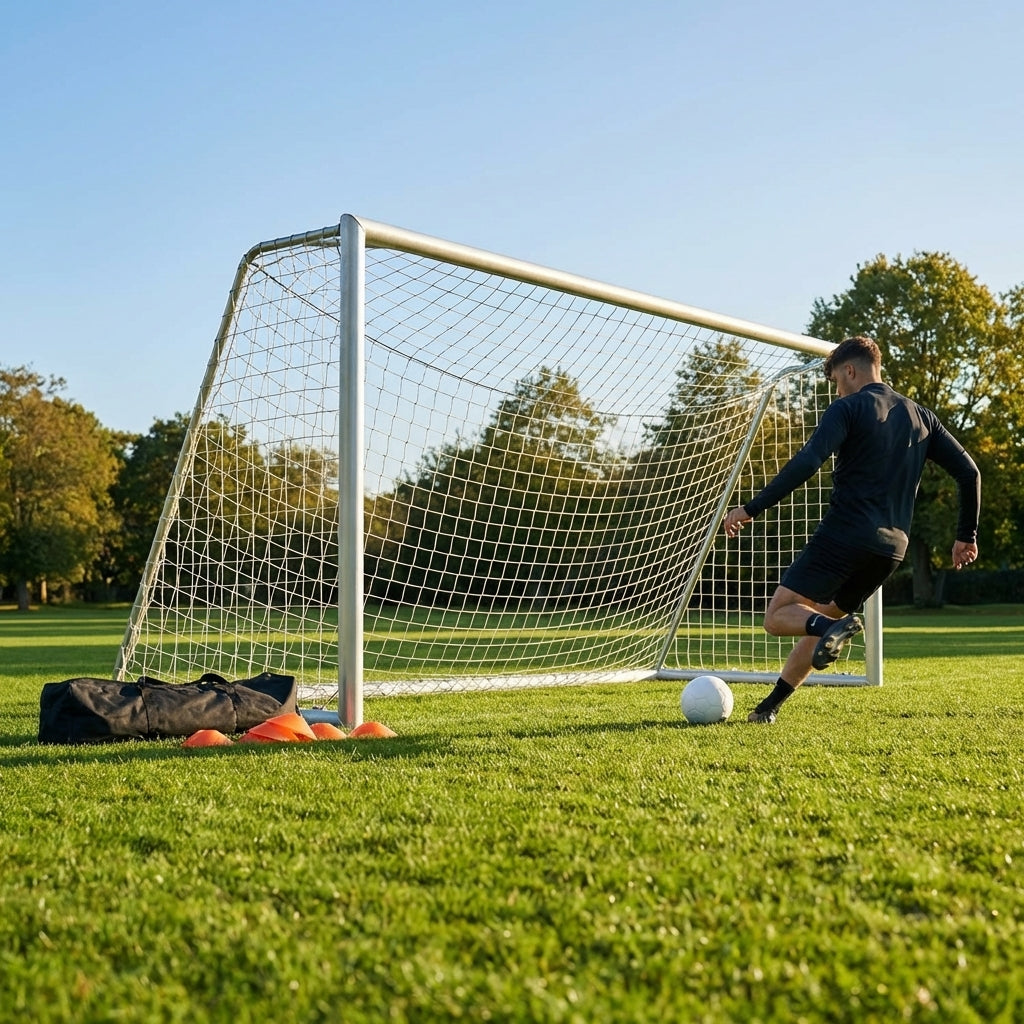 16ft x 7ft aluminium football goal for youth teams