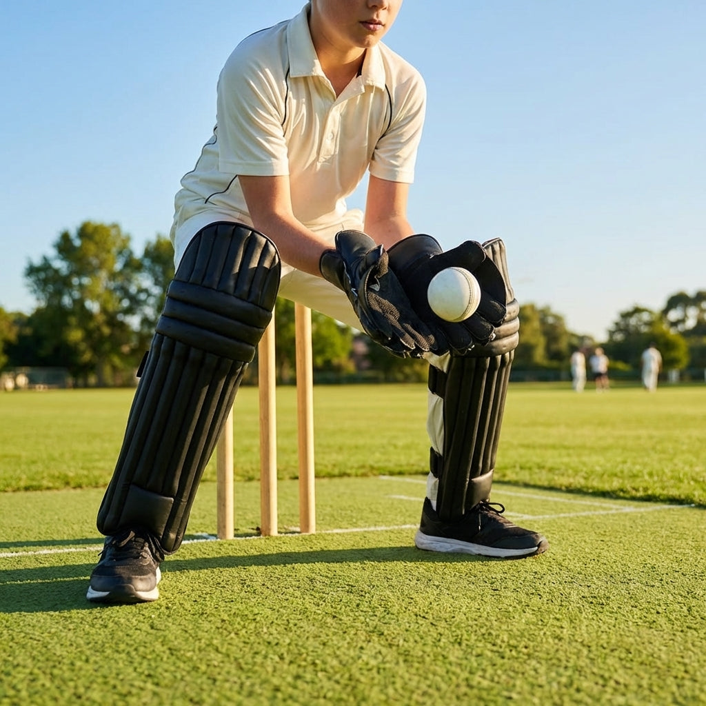 Wicket keeping pads in various sizes and colours, perfect for cricket matches