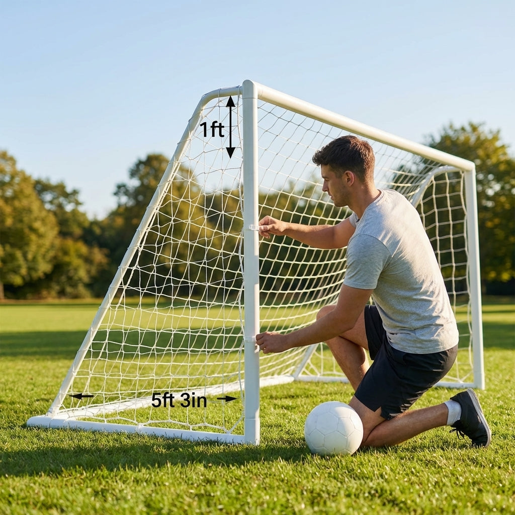 12 x 6ft football goal net made of HDPE for junior goals
