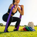 Multi-colour resistance bands made from natural latex for gym and home use