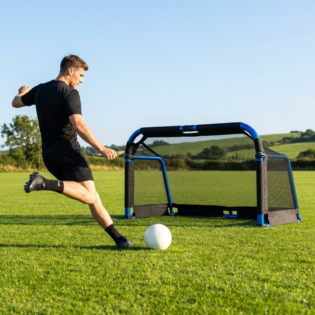 Aluminium Folding Football Goal in various sizes and colours, ideal for training and matches