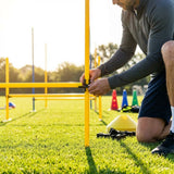 Pack of 8 agility pole clips made from weatherproof PVC