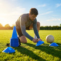 Multi-coloured basketball training marker cones