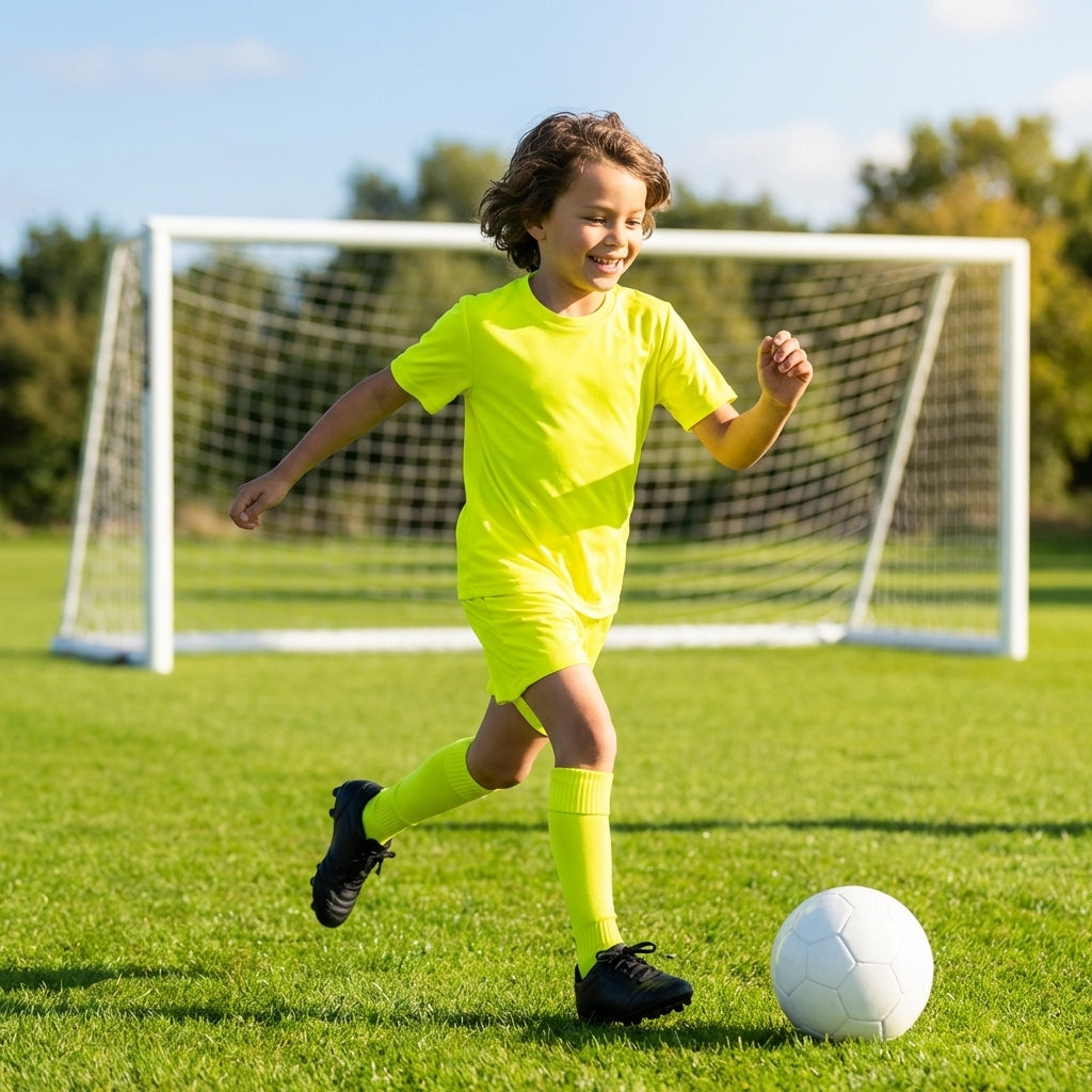 Kids' football kit in multicolour with shirt, shorts, and socks