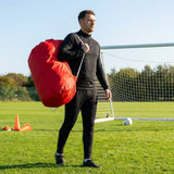 Laundry kit bag available in black, red, and blue with 130L capacity