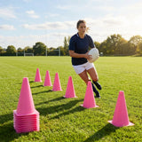 Rugby training marker cones in vibrant colours