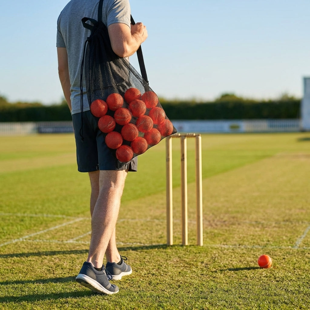 Football carry bag with 12 footballs, durable mesh