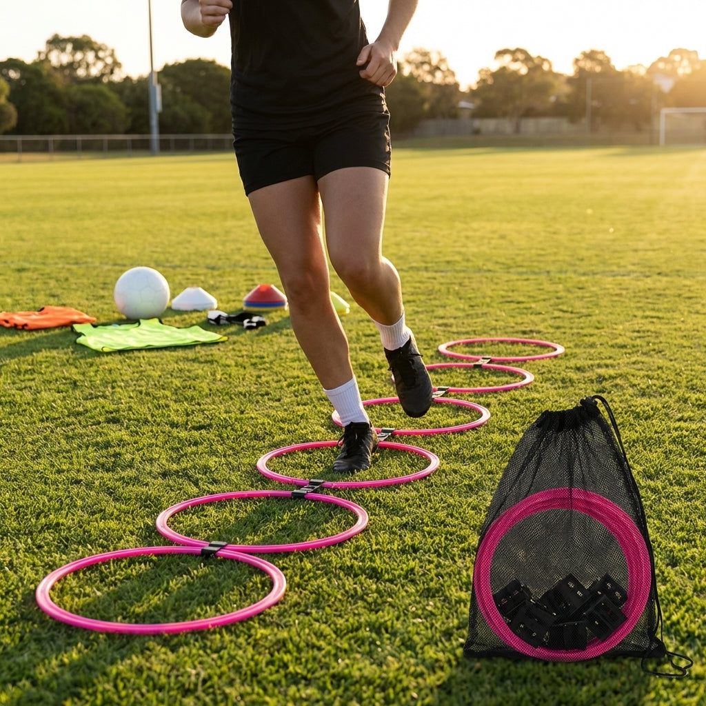 Agility Training Rings Pack of 6 with carry bag and clips