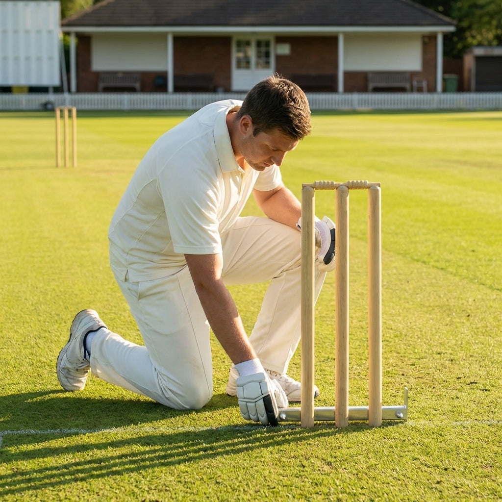 Stainless steel cricket stump gauge for accurate positioning