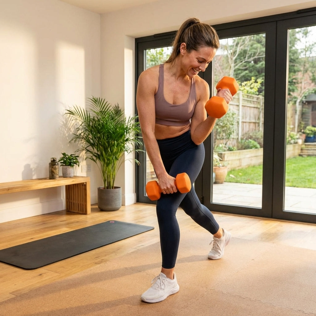 Neoprene dumbbells with non-slip coating for home and gym use