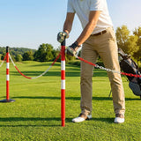 Plastic post and chain set for soft grounds, available in 5 colours