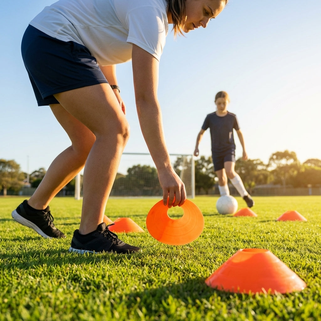Vibrant flat disc markers for sports training