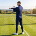 Men's quarter zip tracksuit top, lightweight polyester