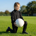 Junior black quarter-zip top in polyester for sportswear
