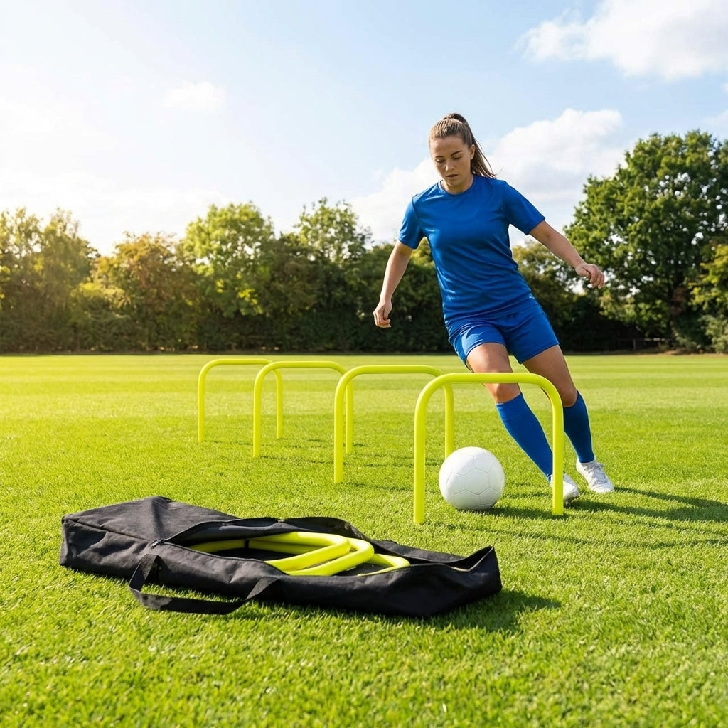 Football training passing arcs made of 34mm PVC