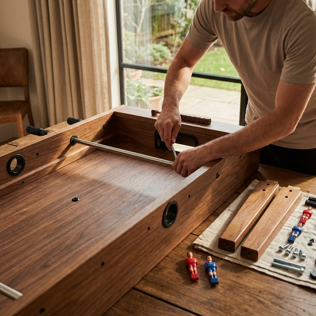 Table football spare parts, including legs and rods