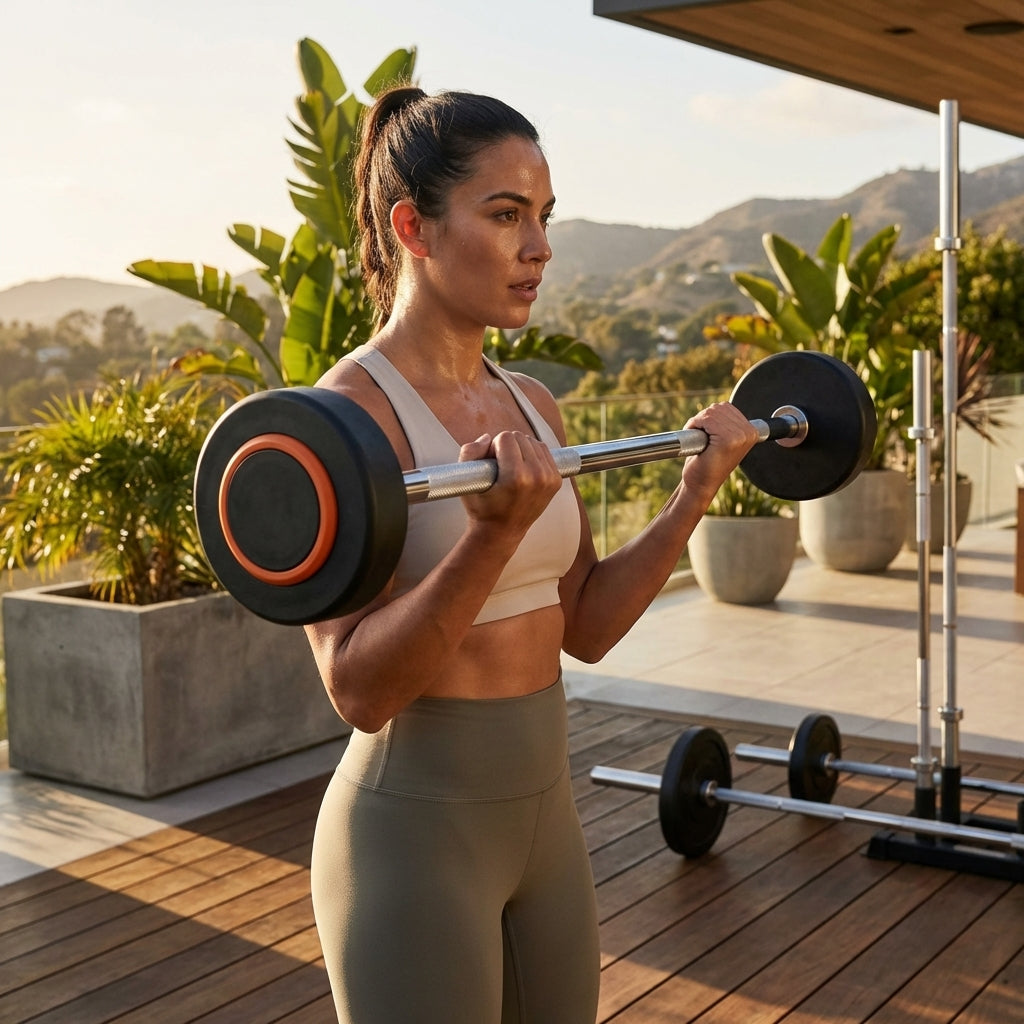 Rubber Barbell Weights with Cast Iron Core for Gym and Home Use