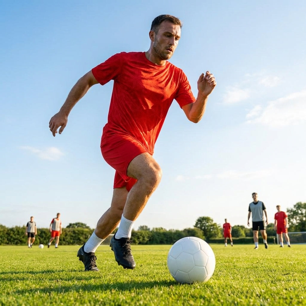 Men's football shirt in multiple colours, made from polyester for athletic use