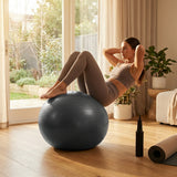 55cm Anti-Burst Yoga Ball in Charcoal for Yoga and Pilates