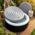 Inflatable hot tub cover made from durable PVC in grey and white
