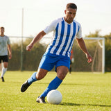 Men's Striped Football Shirt for Matches, Polyester