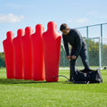 Inflatable football mannequins available in multiple sizes for training use