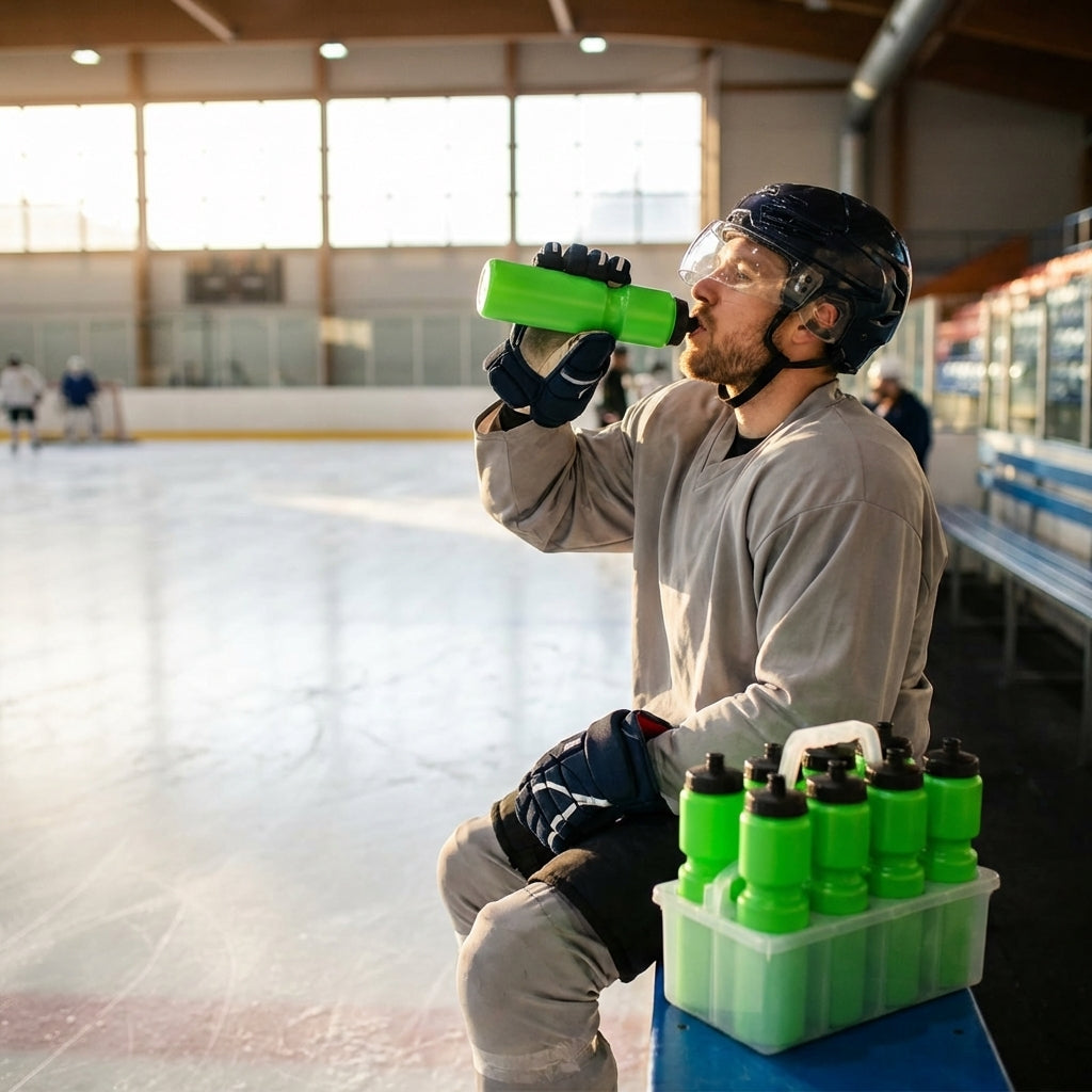Ice hockey water bottle, 750ml BPA-free plastic