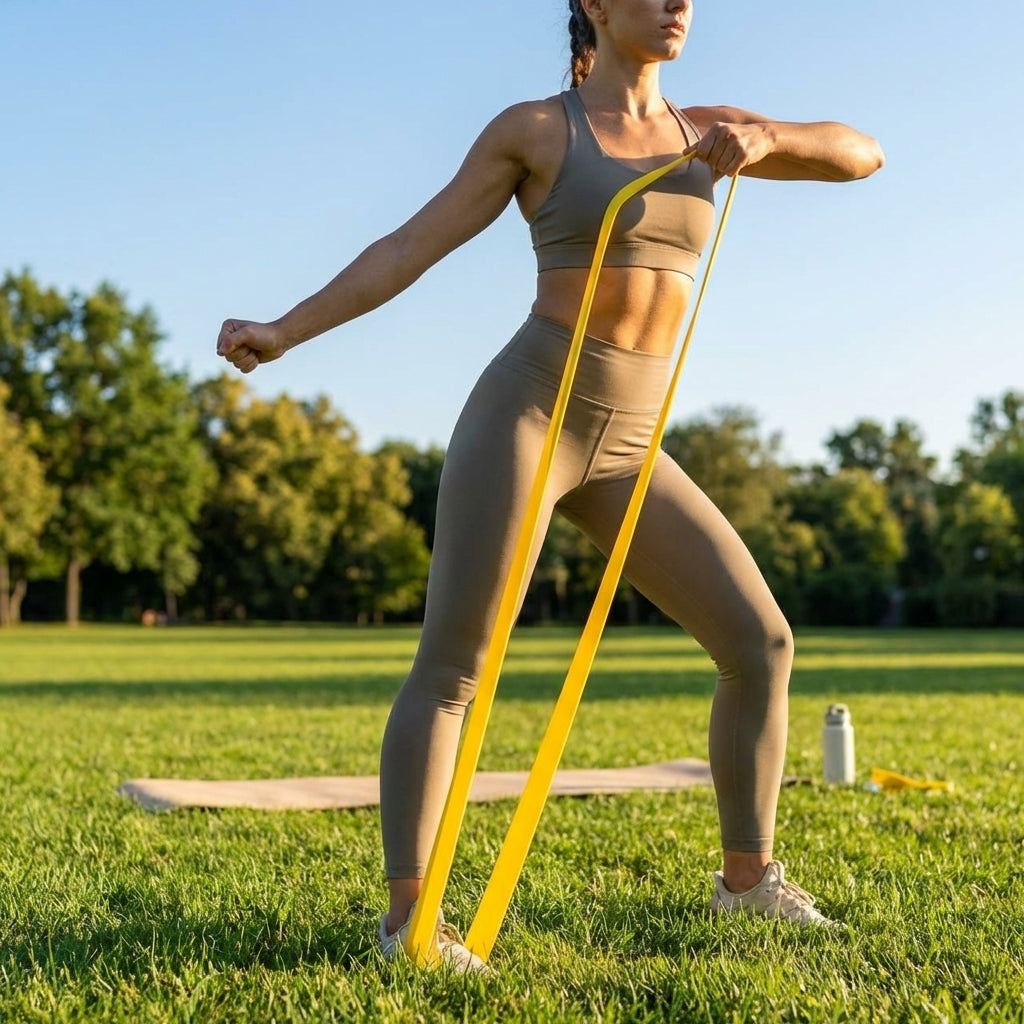 Multi-colour resistance bands made from natural latex for gym and home use