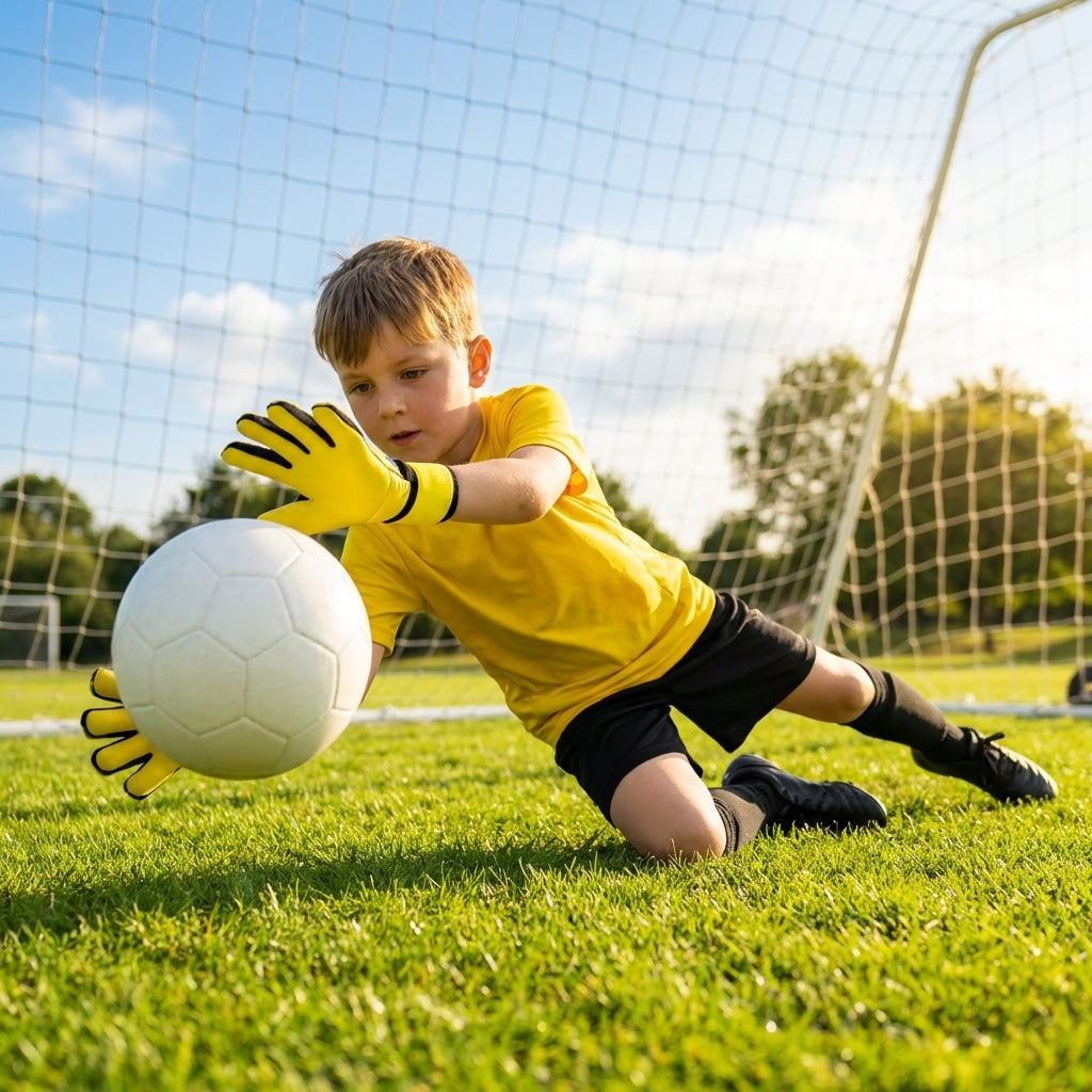 Professional goalkeeper gloves in various sizes and colours
