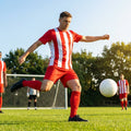 Men's Striped Football Shirt for Matches, Polyester
