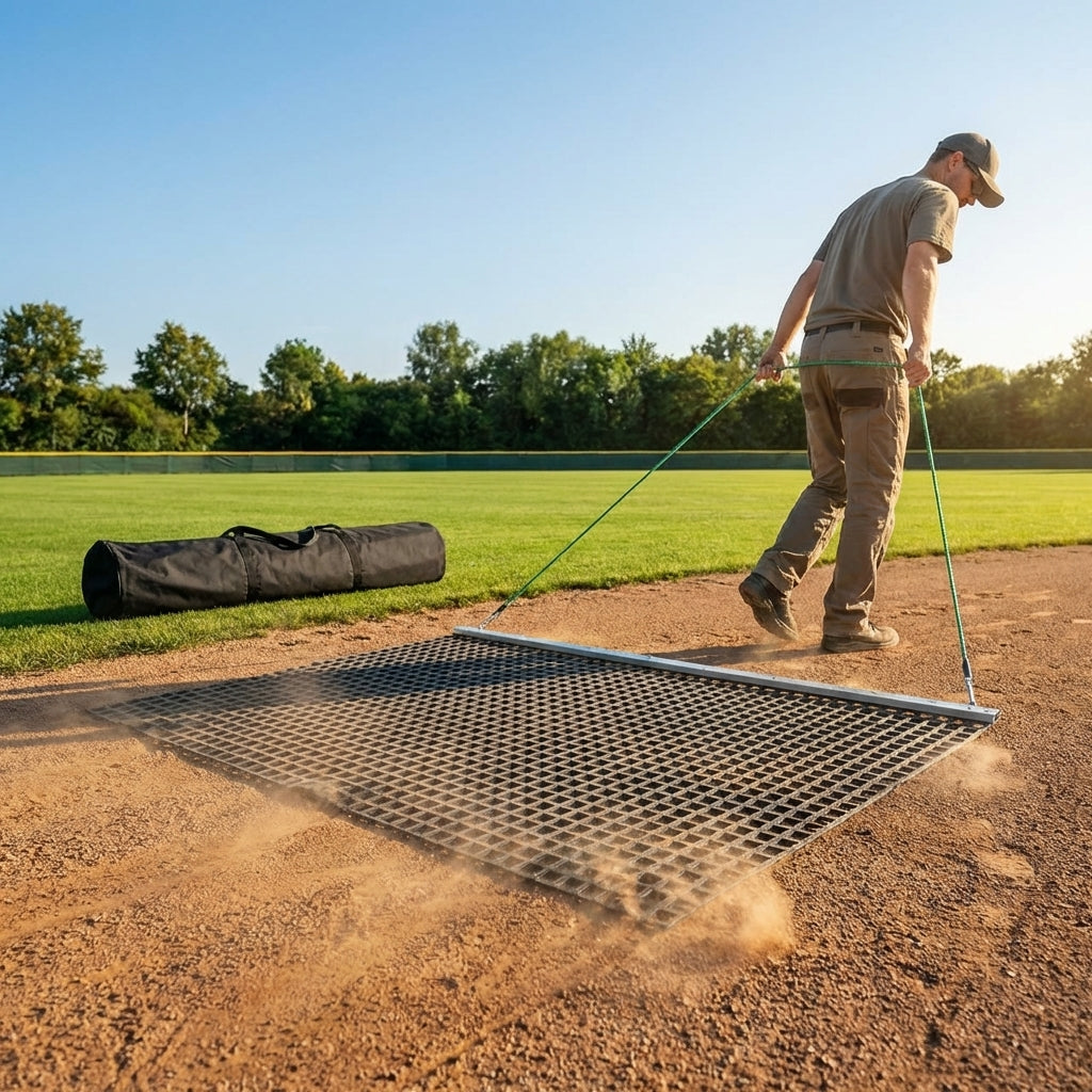 Aluminium Baseball Field Drag Mat, available in Standard and Heavy Duty styles