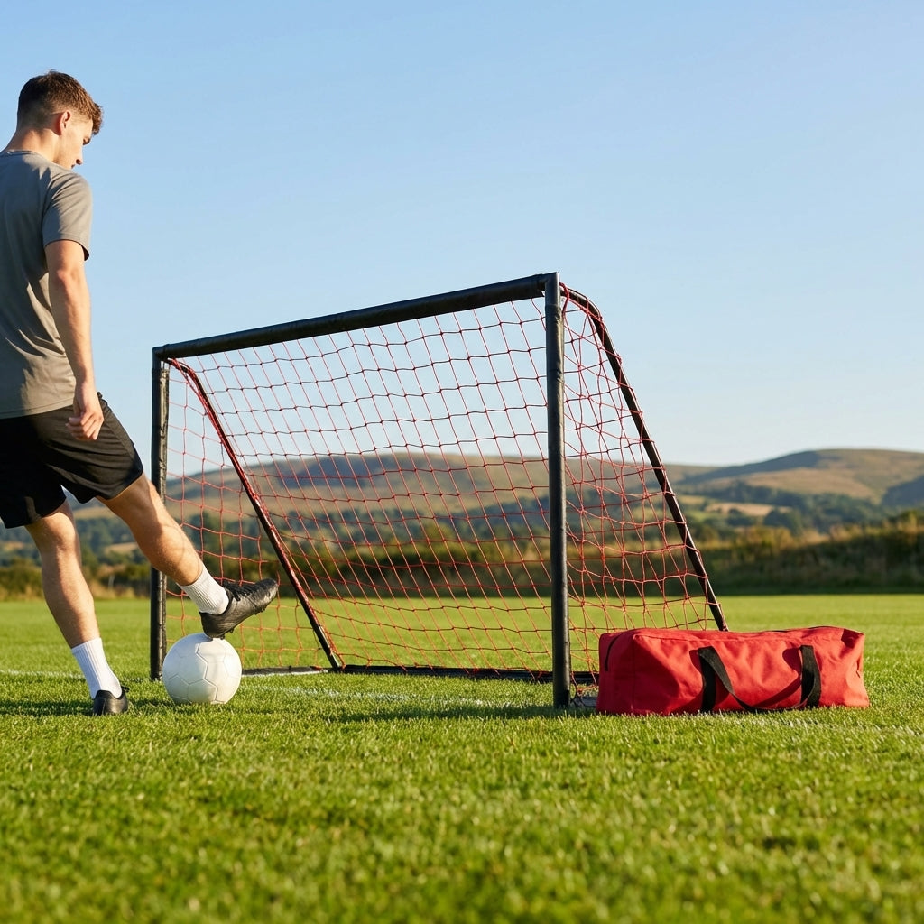 Aluminium Folding Football Goal in various sizes and colours, ideal for training and matches