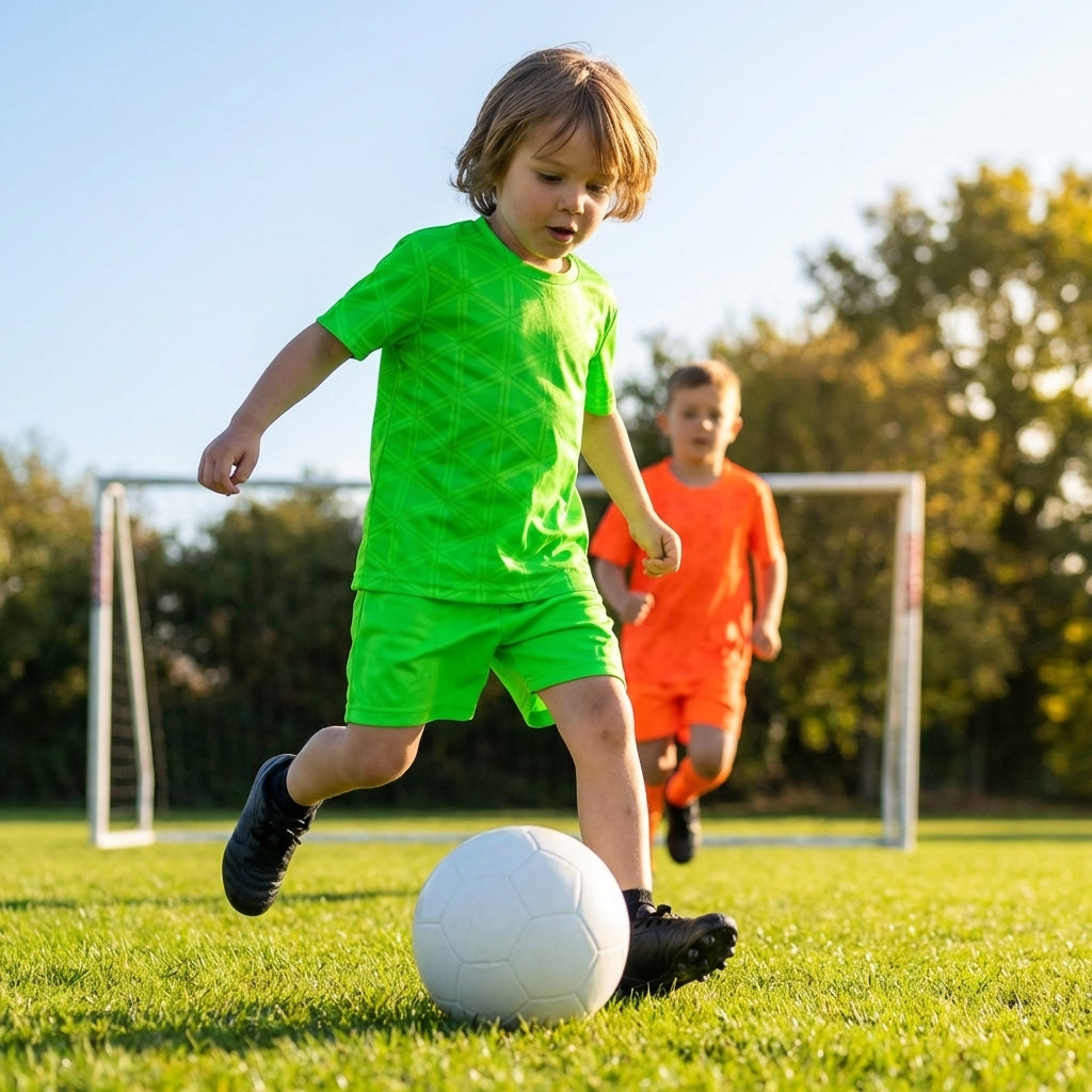Kids' Football Shirts in vibrant colours for ages 5-14