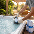Hot tub replacement filter cartridges for inflatable spa systems