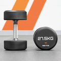 Urethane dumbbells with steel core, ideal for gyms
