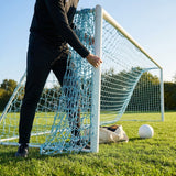 Football goal nets 24 x 8 ft, durable HDPE for clubs and schools