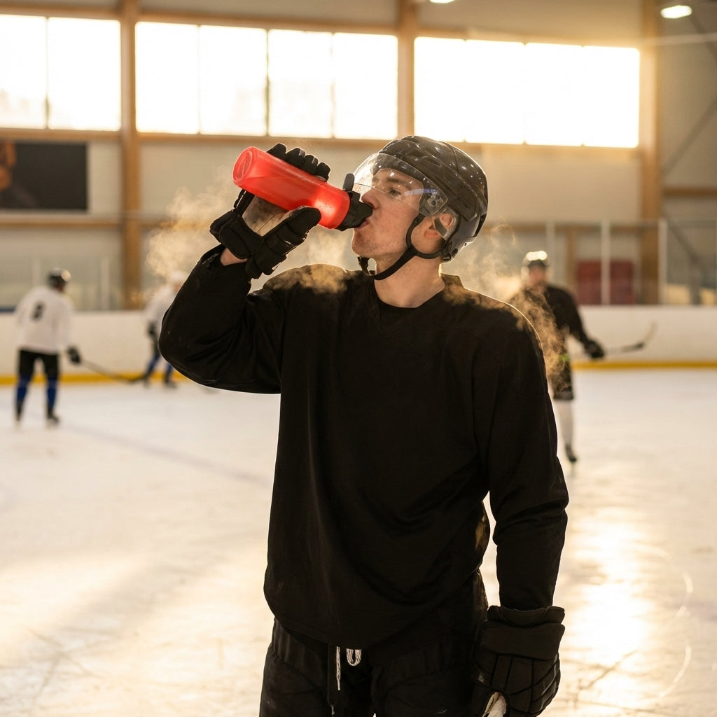 Ice Hockey Water Bottle 1L BPA-Free Plastic
