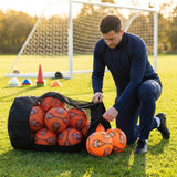 Football carry bag with 12 footballs, durable mesh