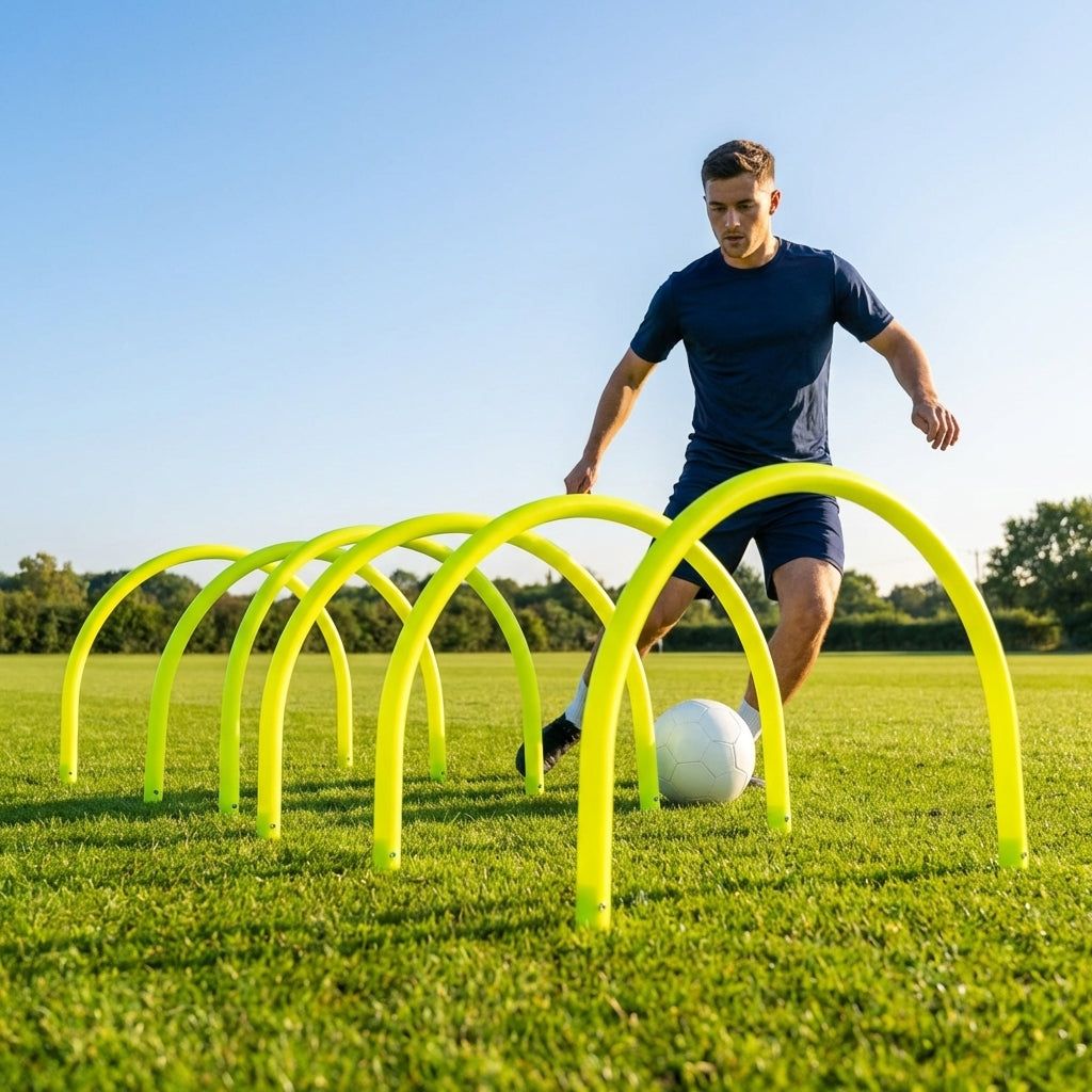 Football Training Passing Arcs, Fluorescent Yellow, High Tensile Plastic