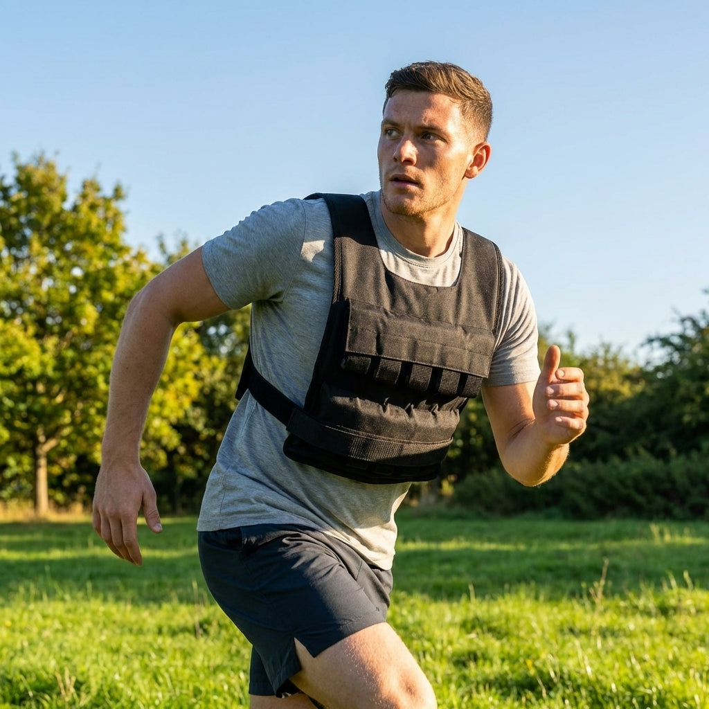 Weighted training vest made of durable nylon for fitness and running