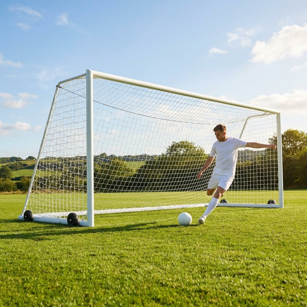 Aluminium Freestanding Football Goal 16 x 6ft for Youth Matches