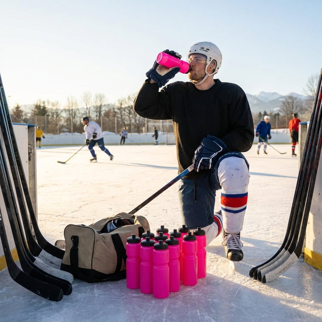 Ice hockey water bottle, 750ml BPA-free plastic