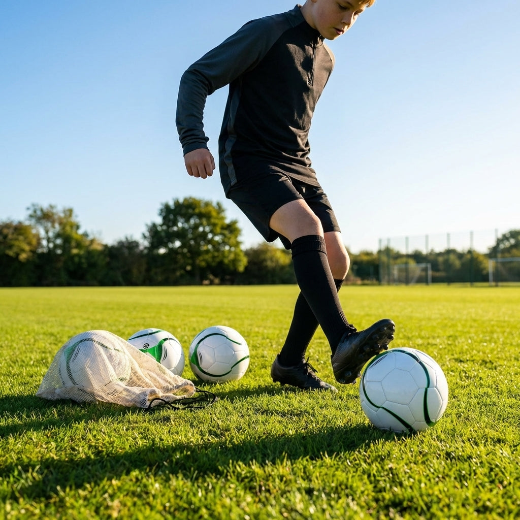 Futsal football with durable outer layer suitable for indoor and outdoor use