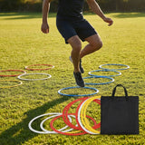 Agility Training Rings Pack of 6 with carry bag and clips