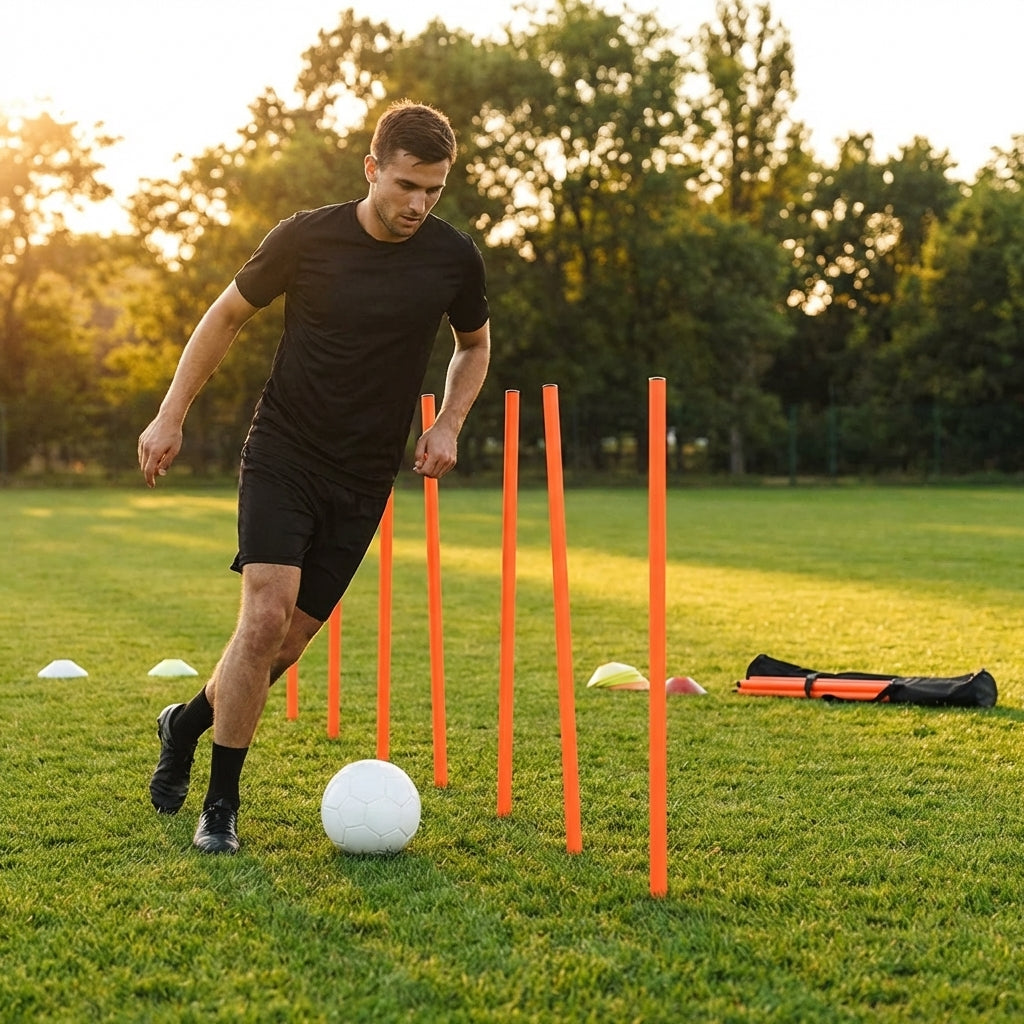 Slalom training poles in vibrant colours for agility training