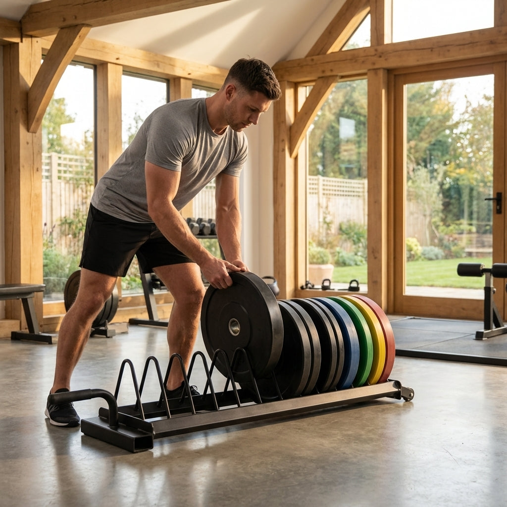 Weight Plate Storage Rack for Home and Gym Use